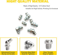 1/4″-28 24Pcs Grease Fitting Assortment Straight 45 90 Degree Grease Zerk Fittin