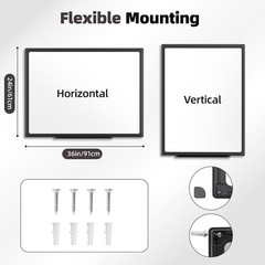 36 X 24 inches Magnetic Dry Erase Board with Aluminum Frame, Whiteboard