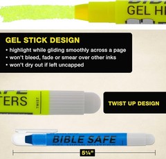 U.S. Office Supply Gel Highlighters, 6 Pack, Neon Fluorescent Colors – Bible Saf