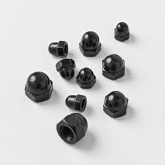 M6 50 Pack Hex Head Acorn Cap Nuts, Black Oxide 304 Stainless Steel 18-8 Hexa…