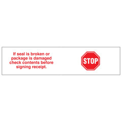FindTape Printed Carton Sealing Tape (BOPP-LEG): 3 in. x 110 yds. (White/Red STO