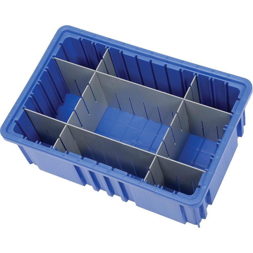 Plastic Dividable Grid Container16-1/2″L x 10-7/8″W x 6″H Blue Lot of 8