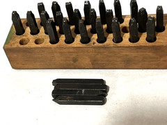 Antique YOUNG BROS. STAMP WORKS Alphabet Steel Stamp Set Type II US Govt 3/16