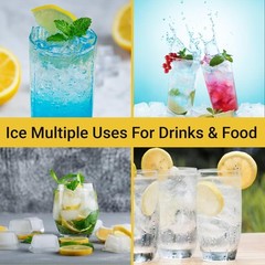100ct 10lb Clear Cotton Drawstring Ice Bags 1.5 Mil Durable for Food Service