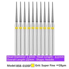 Vakker Dental Needle FG Diamond Bur 858-010SF Super Fine 10/pk
