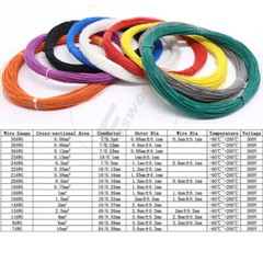 PTFE F46 Multi-Strand Silver Plated Copper Wire Electronic Cable 0.05mm²~10mm²
