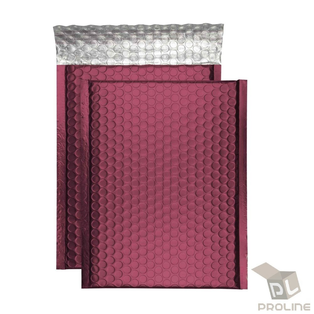 25 #000 Matte Metallic Bordeaux Wine Red Poly Bubble Mailers Envelopes 4×8