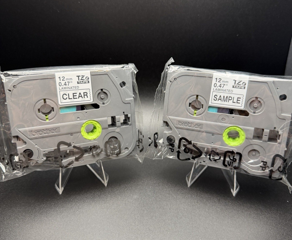 Brother 2 Pack TZe-131 12mm 0.47″ Black Ink Clear Tape & Sample Tape TZE1312PK