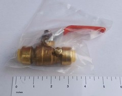 1 PIECE 1/2″ PUSH FIT BALL VALVE WITH DRAIN FULL PORT NEW!