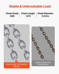 VEVOR Chain Drum Lifter with Thickened Hook 2000LB Capacity Drum Lifting Chain