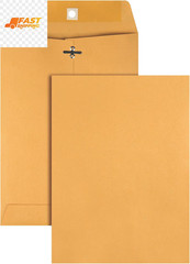 Gummed Kraft Clasp Envelopes, 7.5 X 10.5, Box of 100 (37875), Light Brown
