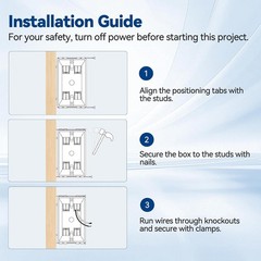 1-Gang New Work Outlet Box, PVC Electrical Box for Switch, GFCI, Dimmer, 22 C…