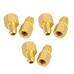 Brass Refrigerant Adapters Kit for R12 R134a Systems Vacuum Pump Port Connection