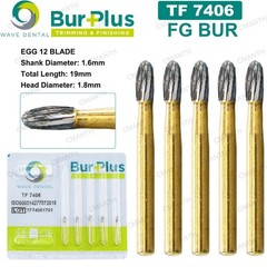 WAVE Dental Carbide Burs Trimming Finishing Burs Gold Plated TF 7004 7406 7902