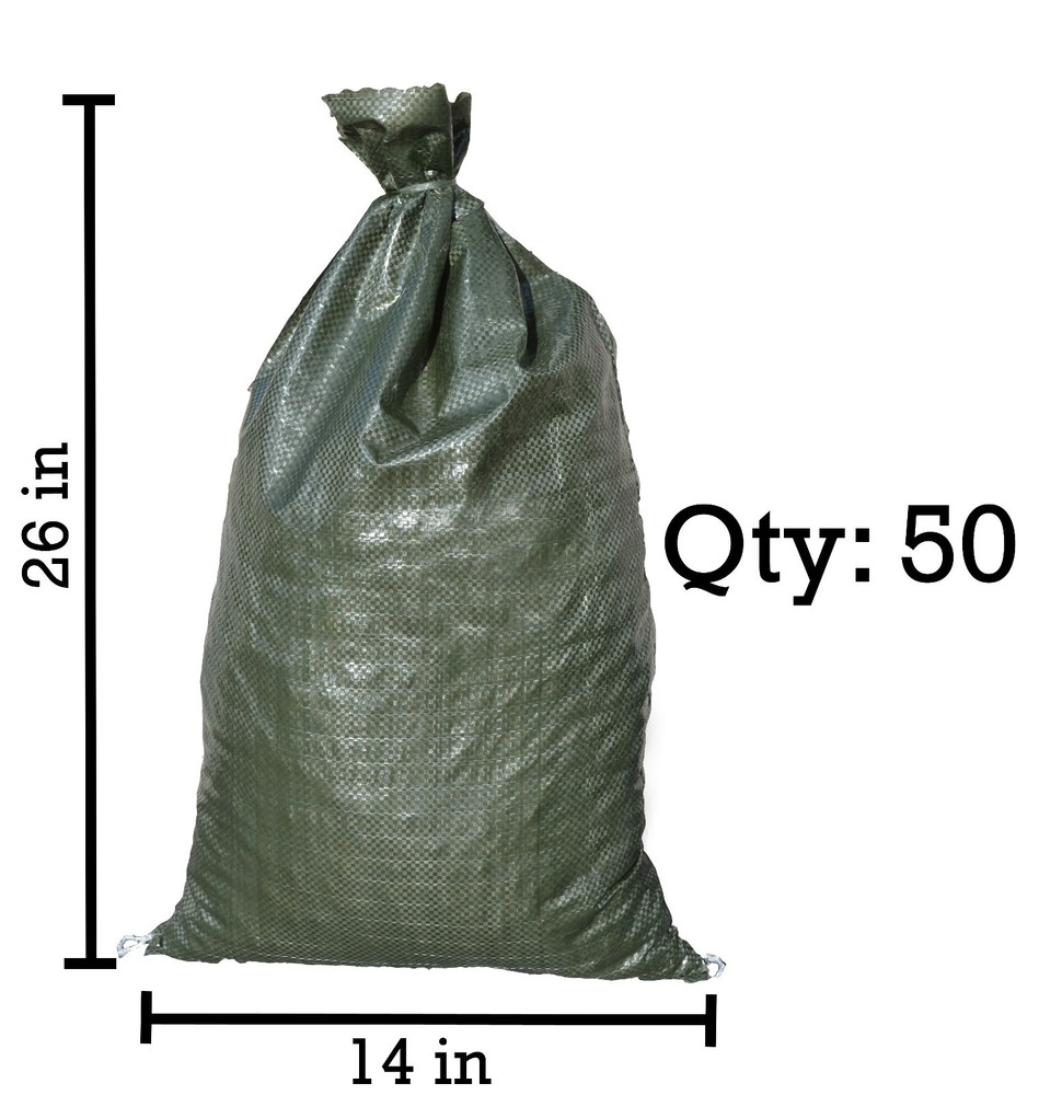 Sandbaggy 50 Green Empty Sandbags For Sale 14×26 Sandbag Sand Bags Bag Poly