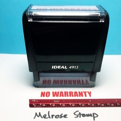 No Warranty Rubber Stamp Red Ink Self Inking Ideal 4913