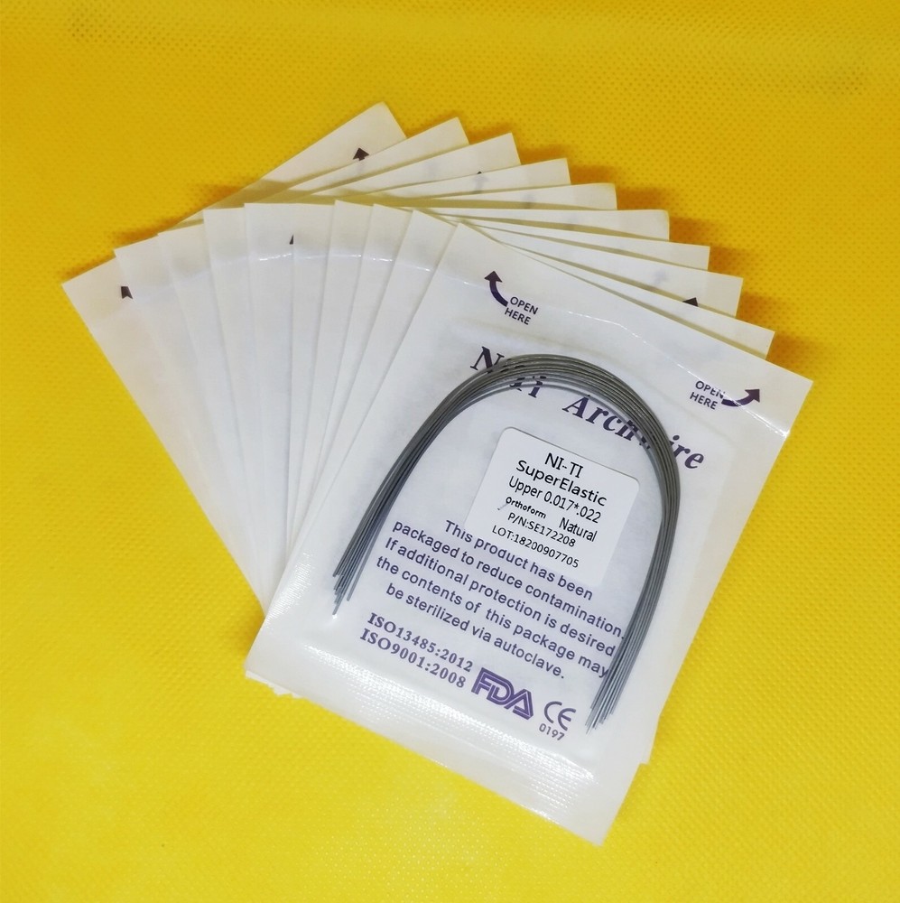 10Packs Dental Arch Wires Orthodontic Super Elastic NITI Rectangular Nature Form