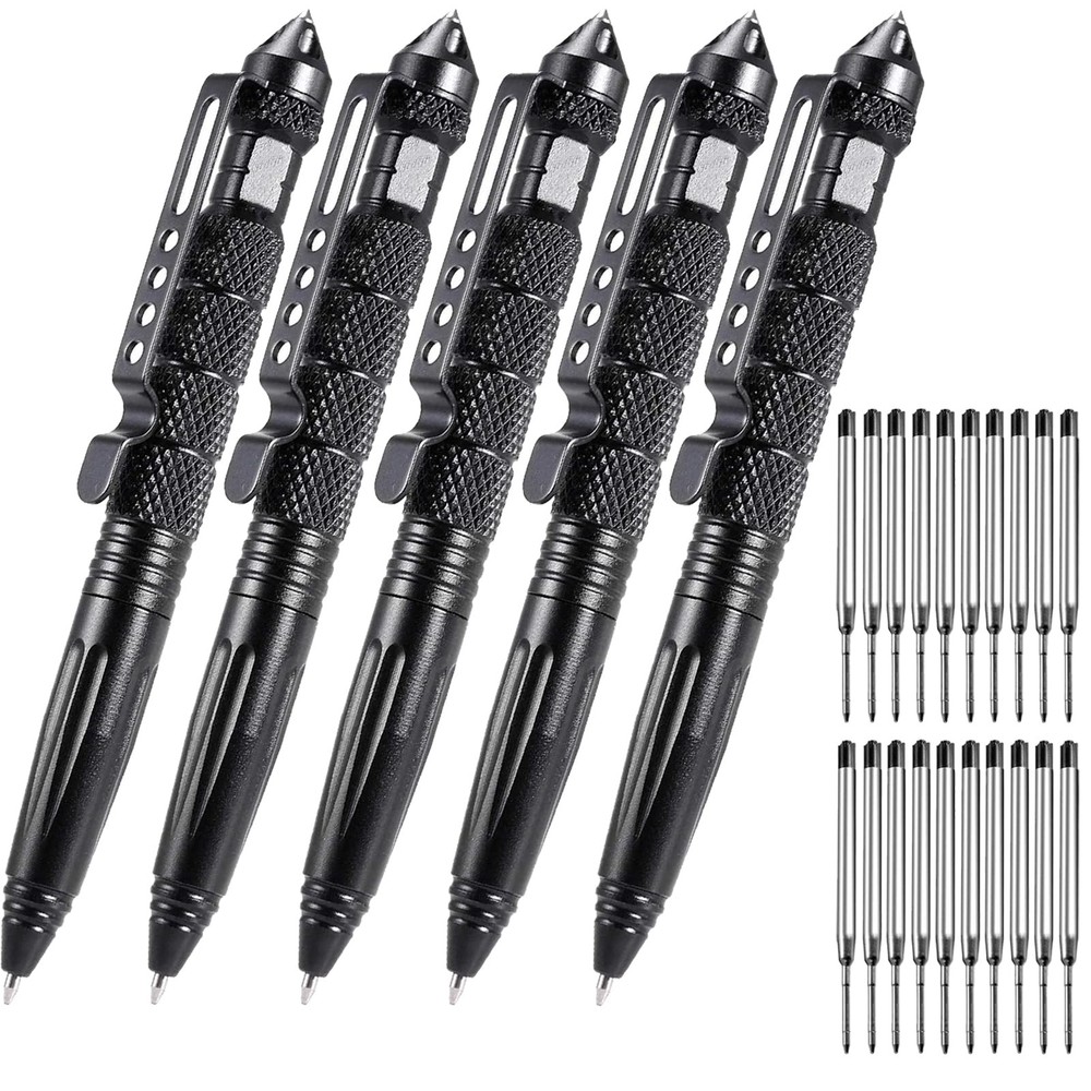 5 Pack Military Tactical Pen Set, Professional Self Defense Pen, Emergency Gl…