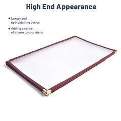 WeChef 30pcs Menu Cover 8.5×14 Triple Fold 6 View Double Stitch Restaurant Cafe