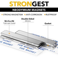 Strong Neodymium Magnets, 100 Pack 2.36 x 0.39 x 0.12 Inch
