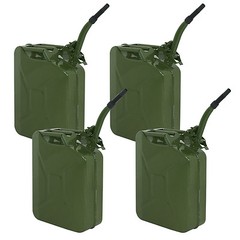 4PCS Jerry Can 5Gal 20L Metal oline Caddy Can Tank Emergency Backup Green