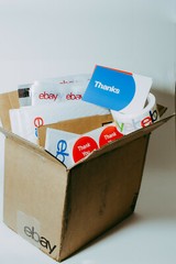 54 Ebay Branded Shipping Supplies STARTER KIT Box Envelopes Tape Tissue Postcard