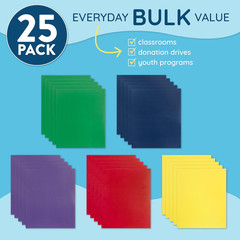 Blue Summit Supplies 25 Pack Paper Two Pocket Folders Bulk, 2 Pocket Folders Bul