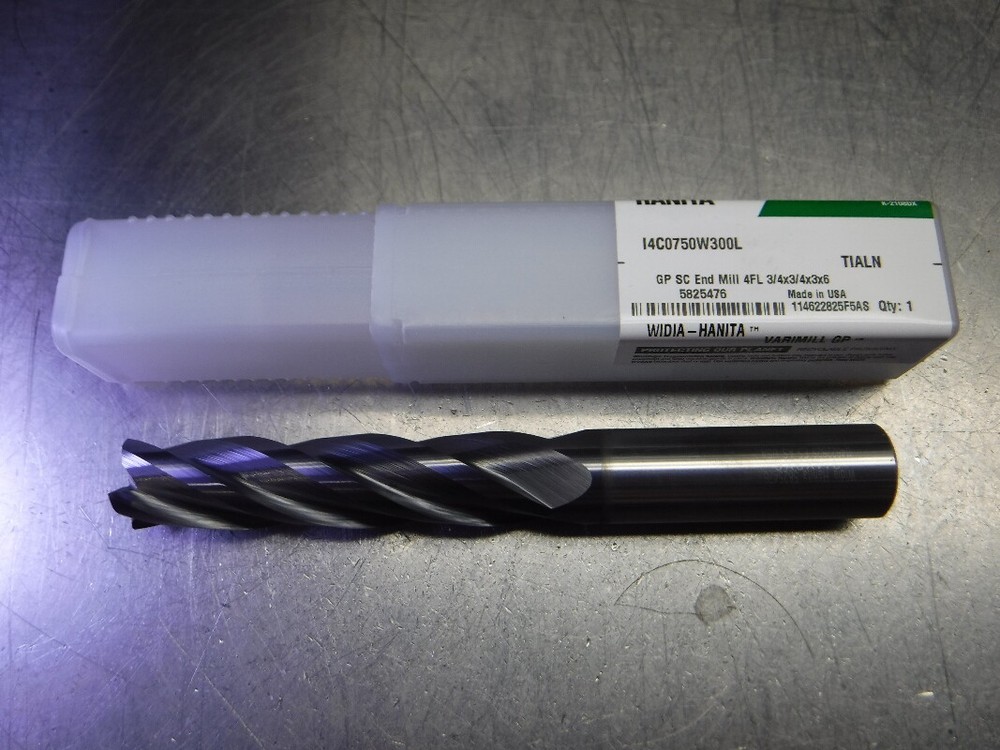 Widia/Hanita 3/4″ 4 Flute Carbide Endmill 3/4″ Shank I4C0750W300L (LOC3225)