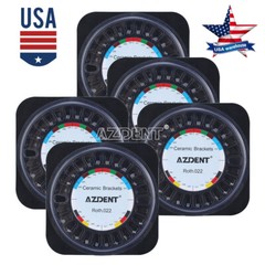 AZDENT Dental Orthodontic Ceramic /Metal Brackets Braces Roth 0.022 Hooks 3 4 5