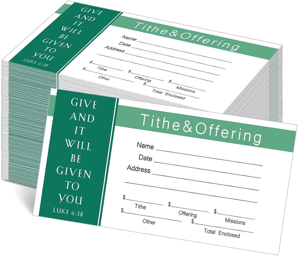 500 Count Tithes and Offering Envelopes for Donation Envelope Bill Size Checks a