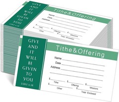 500 Count Tithes and Offering Envelopes for Donation Envelope Bill Size Checks a