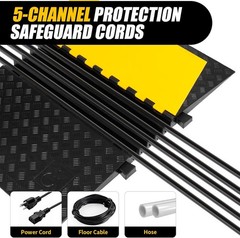 Rubber Cable Protector Ramp 5 Channel ADA Compliant Low Profile Drive Over