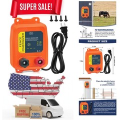 Reliable Plug-In Electric Fence Charger for 8 Acres – Protect Livestock & Pets!