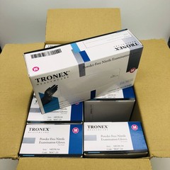 Tronex 9047-20 Disposable Gloves Nitrile Medium Black Powder Free Case of 1000