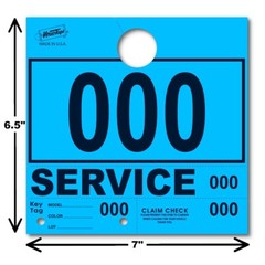 Blue Service Department Hang Tags Window Tag 1000 Per Box