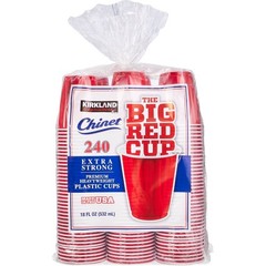 Kirkland Signature Chinet 18 oz Disposable Plastic Cups, Red, 240-count Kitchen