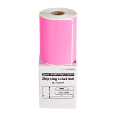 Compatible with DYMO LW 1744907 Pink 4″x6″ Direct Thermal Labels (11) Rolls/220