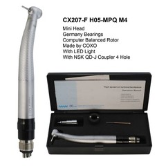 COXO Dental Self Power LED Handpiece CX207-F High Speed Turbine 2 4 Hole Midwest