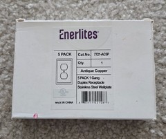 ENERLITES ANTIQUE COPPER DUPLEX RECEPTACLE STAINLESS STEEL 1G WALLPLATE-10 PACK