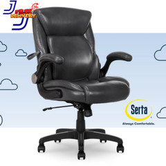 Lumbar Bonded Leather Manager Office Chair Gray Faux Leather FREE SHIP
