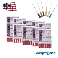 60pc Dental Endo K-files Root Canal File 25mm Hand Files Stainless Steel #6#8#10