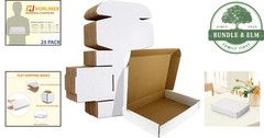 Versatile White Cardboard Boxes, Set of 25 for Shipping or Organizing Items