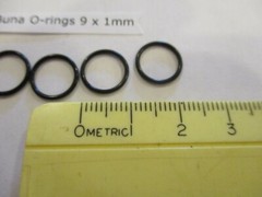 9mm ID x 11mm OD x 1mm thick O-ring. Buna-70. Quan 5.