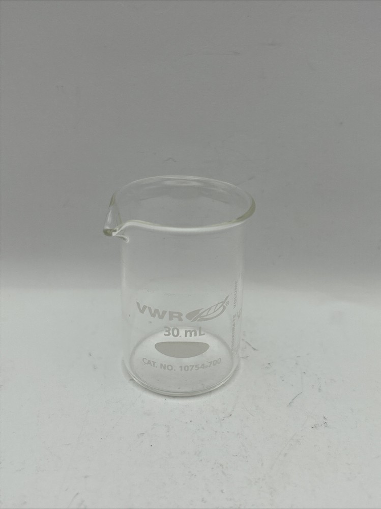 VWR Glass 30mL Low Form Griffin Beaker *Lot of 12* 10754-700