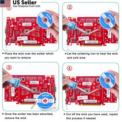 AUSTOR Desoldering Sucker and 6 Pcs Solder Braid Wick (2.0mm/2.5mm/3.0mm…