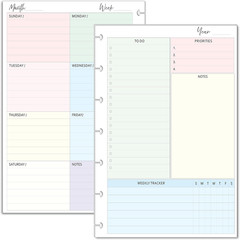 Weekly Planner Inserts – Undated Weekly Calendar Planner Refills for 7-Disc Mini