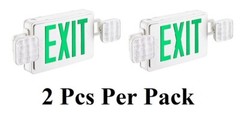2-pack LED EXIT Sign Light Combo with Emergency back up UL-94V-0 in Green