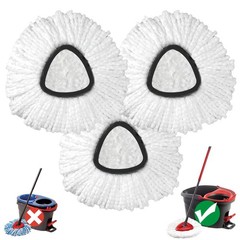 Mop Head Replacement, 3 Pack Spin Refill 1-TANK (3pcs), White