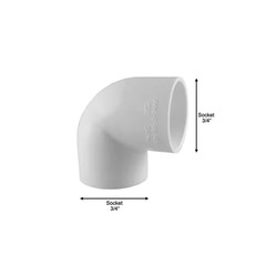 3/4 In. X 3/4 In. 90 Degree PVC Socket X Socket Elbow Fitting 35 -Pack Free Ship