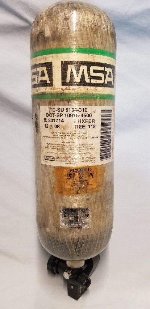 MSA 45 Min 4500psi Carbon SCBA Tank 12/08 with Valid Hydro!